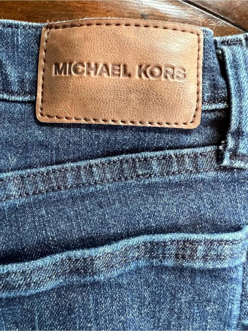 NWOT Michael Kors Kent Skinny Jeans Size 31/34 Dark Wash Denim 32” Inseam